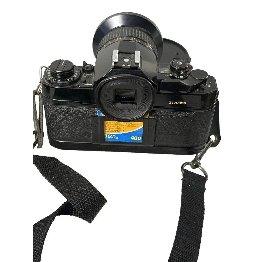 Canon A-1 35mm Film Camera with toyo optics 28mm 1:3.5 Lens and F=28-80  Tested